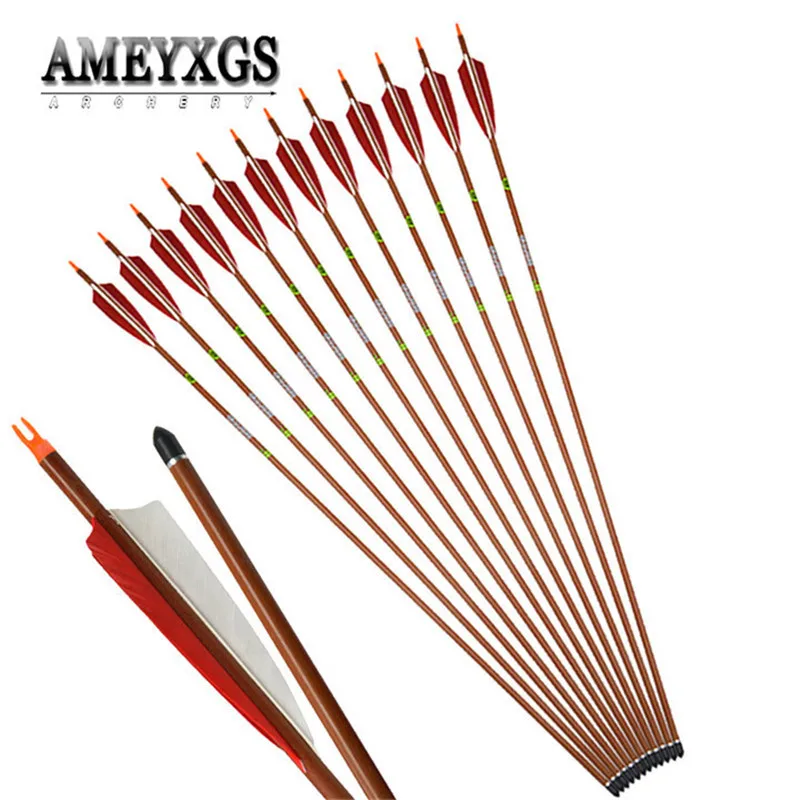 

10pcs 31inch Pure Carbon Arrows Spine 400 ID6.2mm Arrow Shaft With Natural Turkey Feathers Shooting Training Archery Accessories