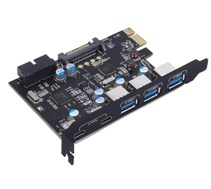 PCI Express карта на 3 порта USB 3,0 2 порта USB3.1 Тип C Внутренний USB 3,0 20PIN 7 портов usb-хаб pcie к type-c конвертер карта