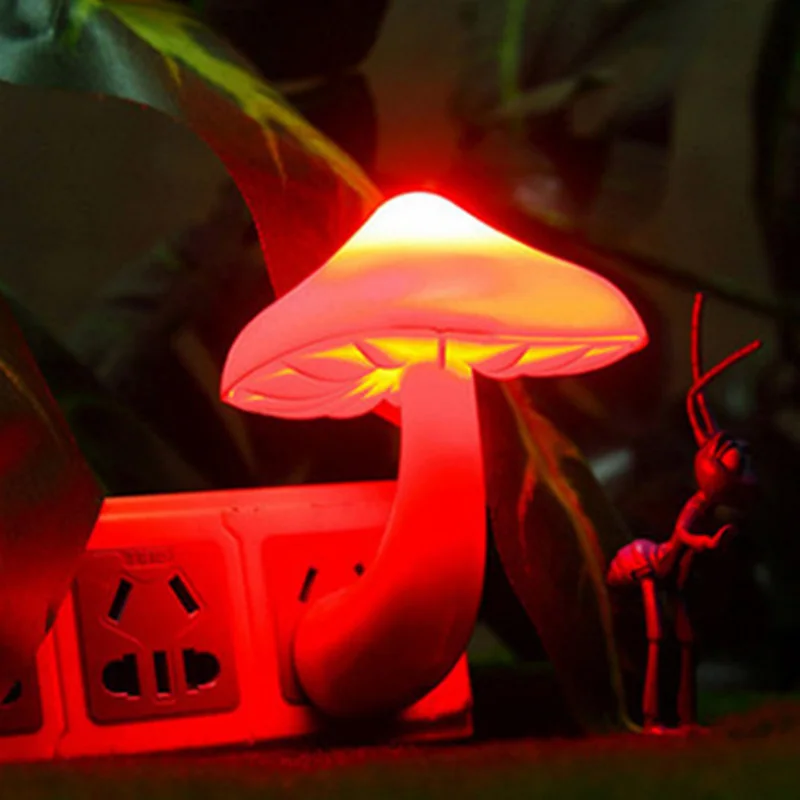 Lovely Cute Mushroom lamp Wall Socket light control interior night for Living Room Baby bedRoom Decor indoor lighting | Лампы и
