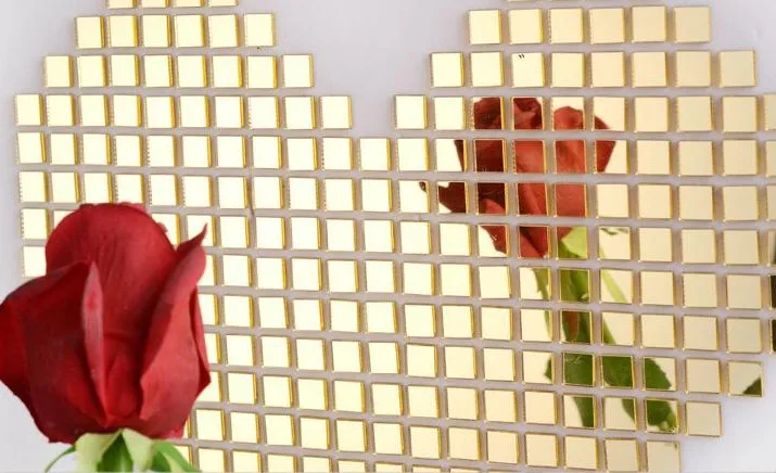 

MEYA 2CM Square Mosaic Square Mirror Sticker , Mirror Mosaic Sticker, Mini Square DIY Acrylic Mirror Sticker