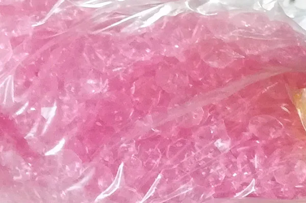 Pink color 500 шт 8 цветов 14 мм бусины или 11 мм кольцо акриловые хрустальные гирлянды призмы Восьмиугольные бусины лампы украшения DIY - Цвет: Pink color