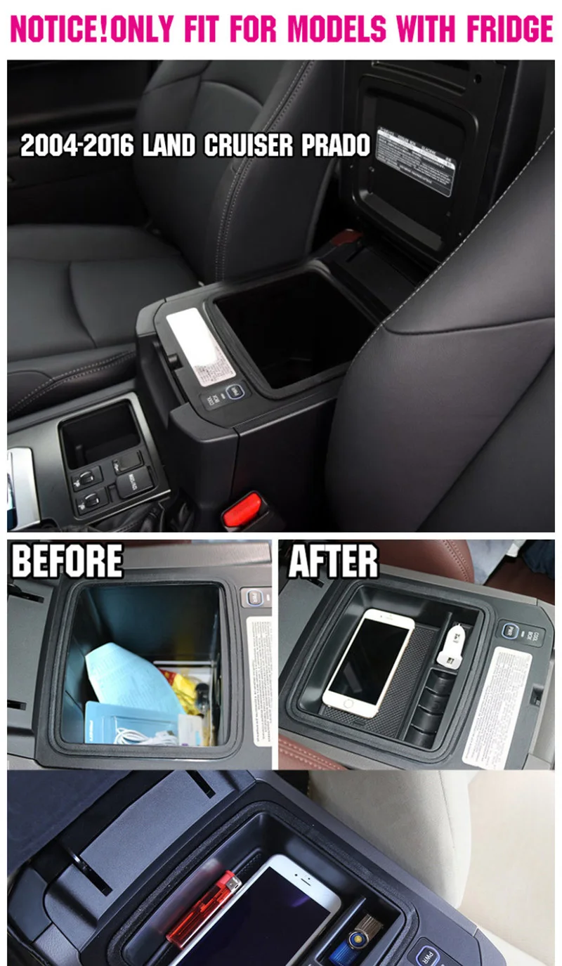 Подлокотник для хранения Коробка для Toyota Land Cruiser Prado 2004- центральной консоли Bin перчатки лоток держатель Чехол автомобильный Органайзер