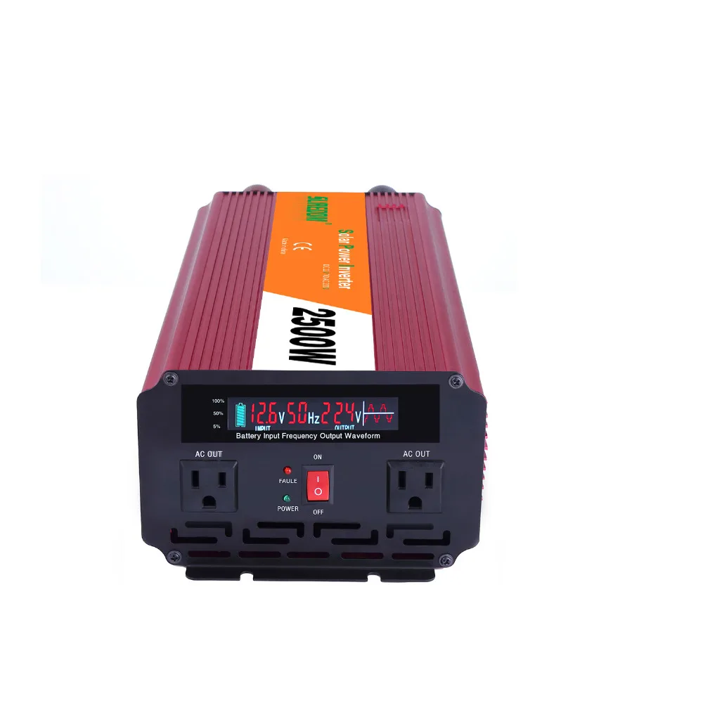 2500 Вт Инвертор напряжения конвертер зарядное устройство DC 12 24V к AC 110 220V 50Hz с