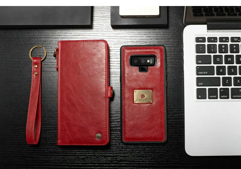 Чехол-Кошелек Me, чехол для samsung Galaxy Note 9, с ремешком на запястье, Беспроводная зарядка, магнитный, 2 в 1, флип-кошелек, съемный чехол для телефона