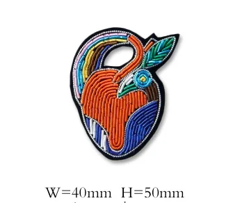 DIY New 3D Hand embroidery badges Heart Embroiderd metal wire applique for Coat Trousers Bag Brooch | Дом и сад