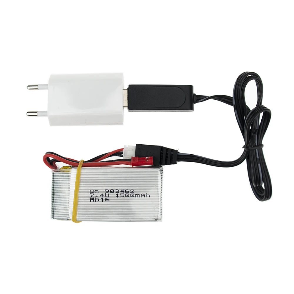 Литий Полимерный Аккумулятор 7 4 В 1500 мАч 25C с зарядным USB кабелем и адаптером для