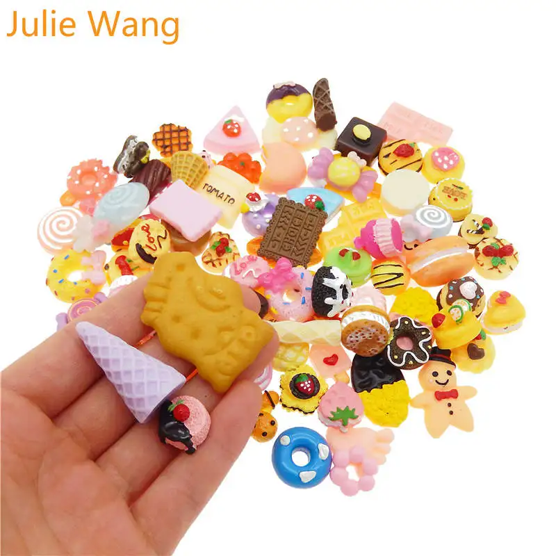 Julie Wang 20 шт. каучуковая еда торт хлеб леденцы кабошон слизь талисманы случайный