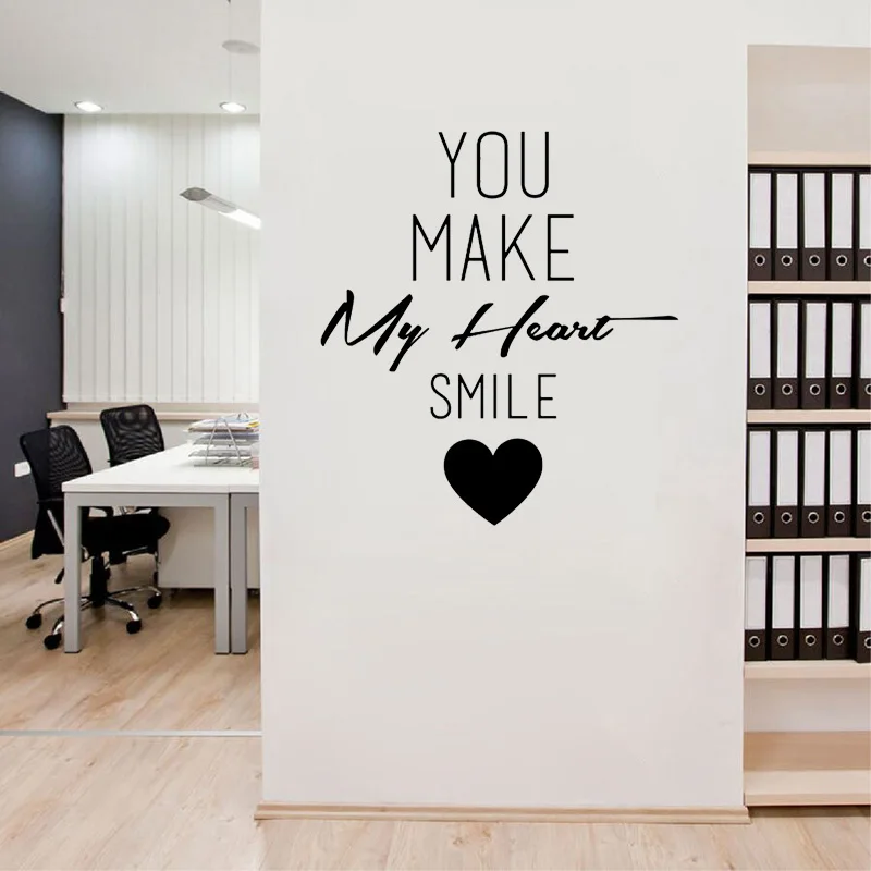 YOJA 57.2CM*63CM You Make My Heart Smile Stickers Art Home PVC Wall Decor W1-406 | Дом и сад