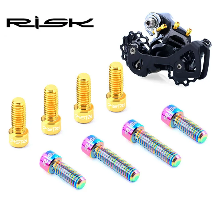 Ultralight Bike M4x13.5mm 20mm Titanium Ti Socket Head Bolts Allen Hex Screw For Front /Rear Derailleur H/L Thumb Shifter Bolts