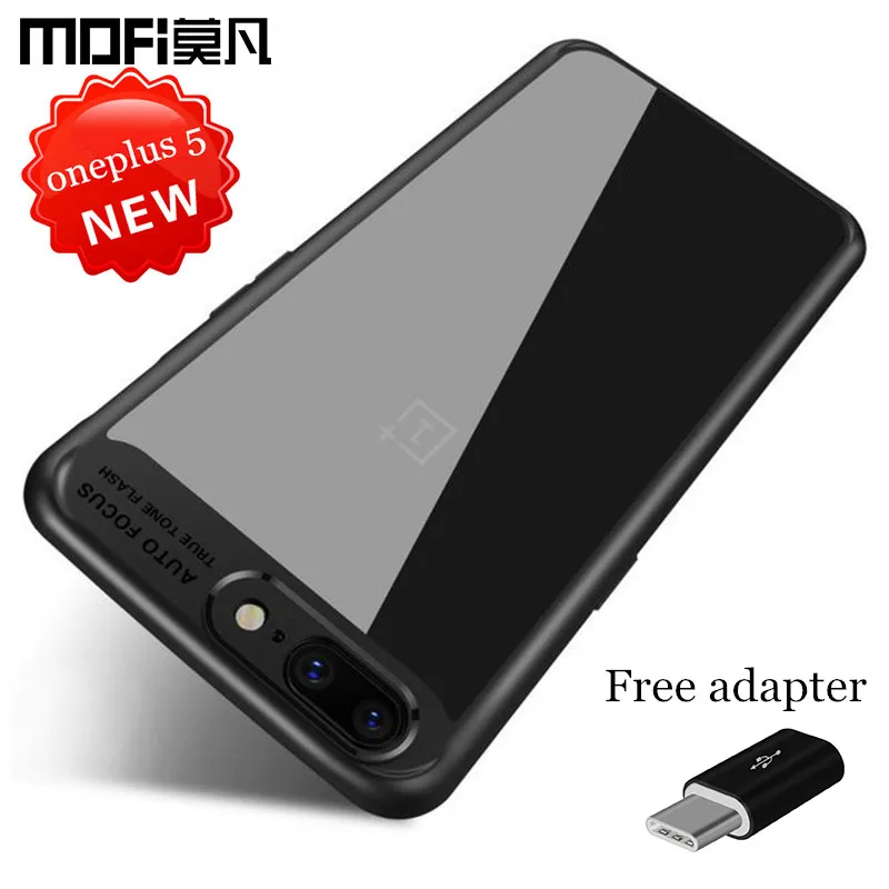 oneplus 5 case one plus cover original transparent back silicone soft edge capas MOFi full protect |