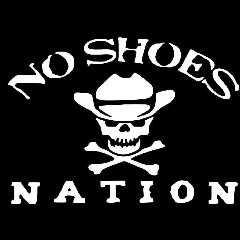 20.3CM*14.8CM No Shoes Nation Vinyl Decal | Kenny Chesney Car Stickers | Decoration in Black and Silver | C8-1119 image 2