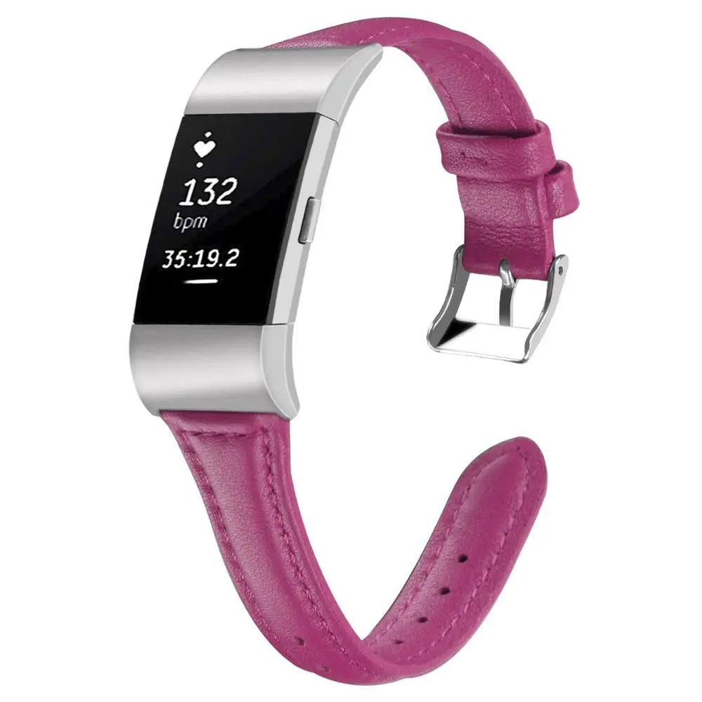 Полосы для браслета FitBit Charge 2 кожи Роза Золотые ремешки для FitBit Charge 2 кожаный браслет с ремешком ремешок для часов кожаный ремешок - Цвет ремешка: rose-red