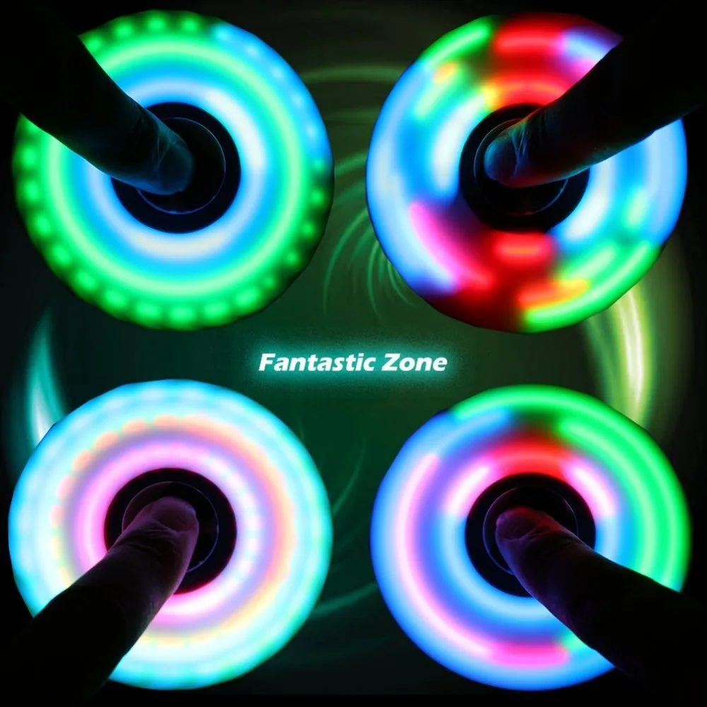 Непоседа Счетчик LED вспышка света Палец ABS EDC Руки Tri Для Детей Аутизм СДВГ