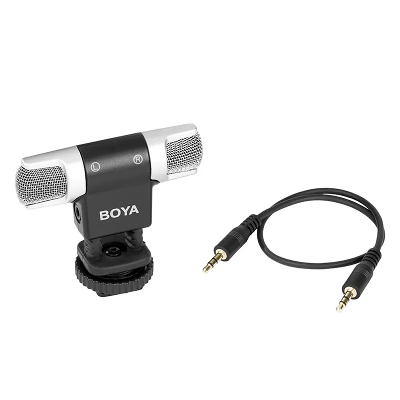 BOYA BY-MM3 с двумя головками профессиональный стерео микрофон для записи iPhone Android смартфон DSLR камера DV livereaming видео