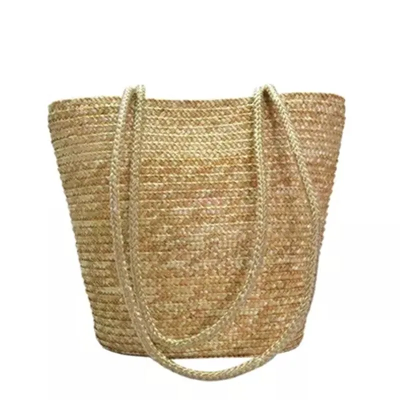 

New Casual Summer Straw Beach Bag Large Capacity Solid Color Tote Bags Women Fashion Designer Handbags Ladies Hand Bags