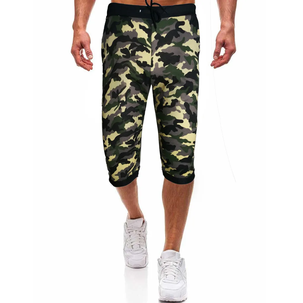 Мужские брюки со средней посадкой Свободные повседневные камуфляжные прямые с