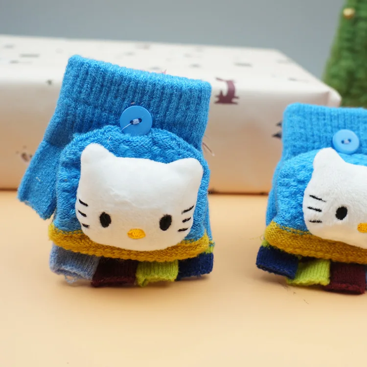 Высокое Качество Зима детская раскладушка перчатки kitty Перчатки Для Мальчиков