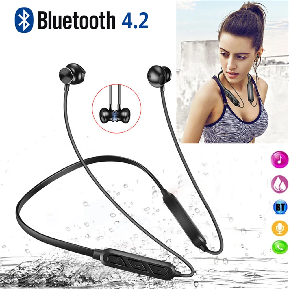 Bluetooth наушники беспроводные можно использовать 20 часов гарнитура Спорт висит шеи