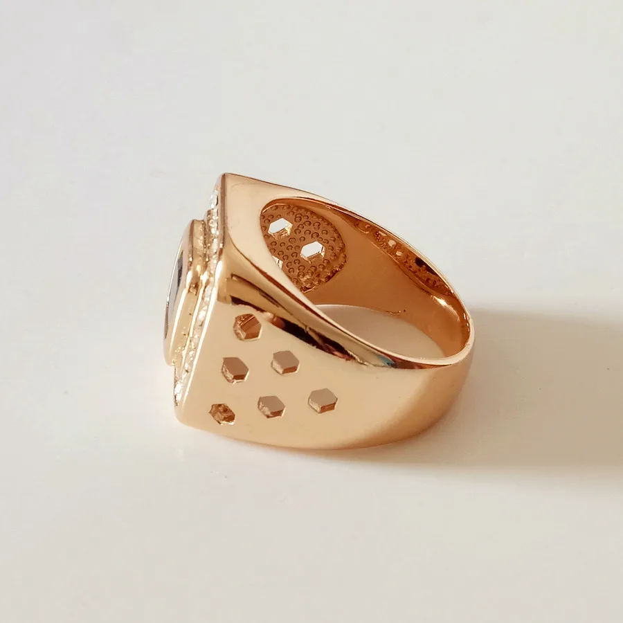 Модные мужские кольца модные ювелирные изделия 585 цвета розового золота круглые