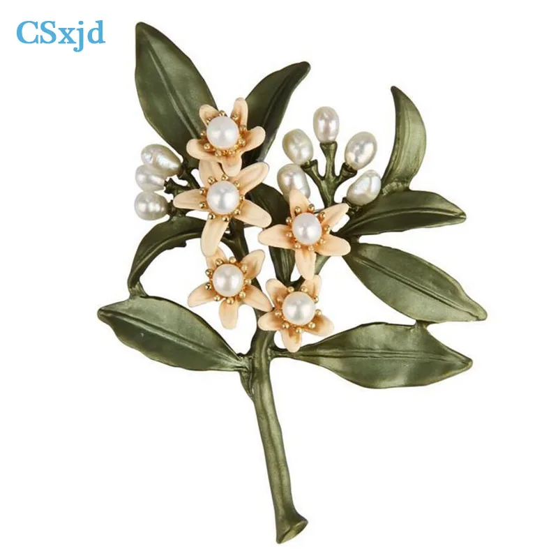 CSxjd аксессуары для модных ювелирных украшений в виде оранжевого цветка|green brooch|tree