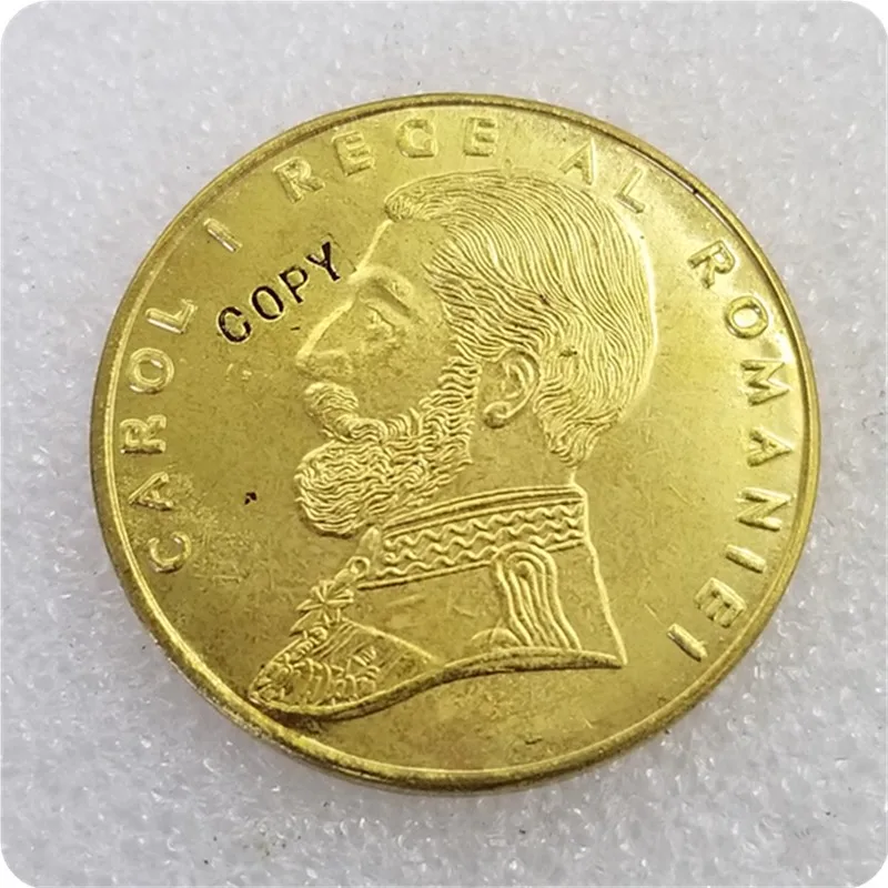 ROMANIA-CAROL-I-INDEPENDENCE-MEDAL-1878-GOLD-PLATED-REPLICA-копия памятных монет-копия монеты коллекционные