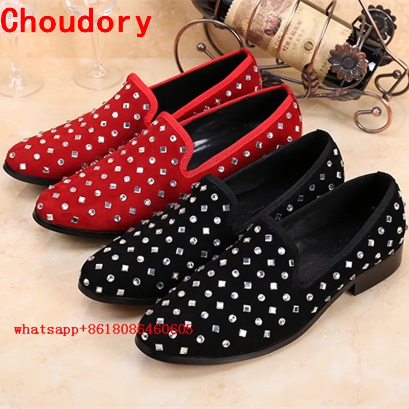 Мужские классические туфли Choudory красные слипоны из натуральной кожи мужская