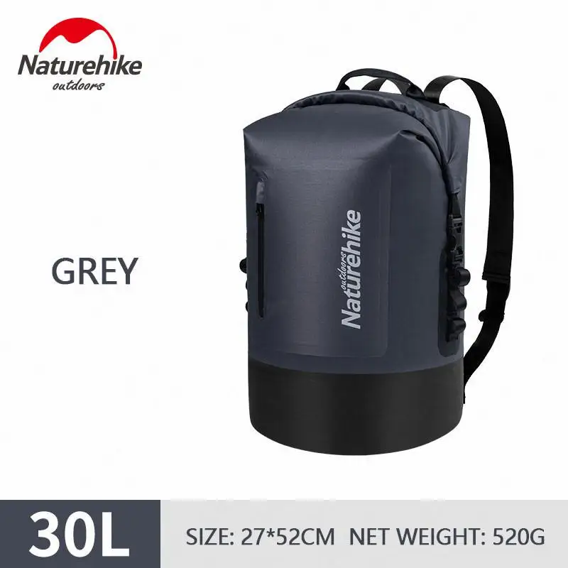 Naturehike Водонепроницаемый сумка Сухой Мешок ТПУ 20 Вт, 30 Вт, 40L большой Ёмкость пляжный купальник для плавания Сверхлегкий Drift Car Pack Рюкзак NH18F031-S - Цвет: 30L-Grey