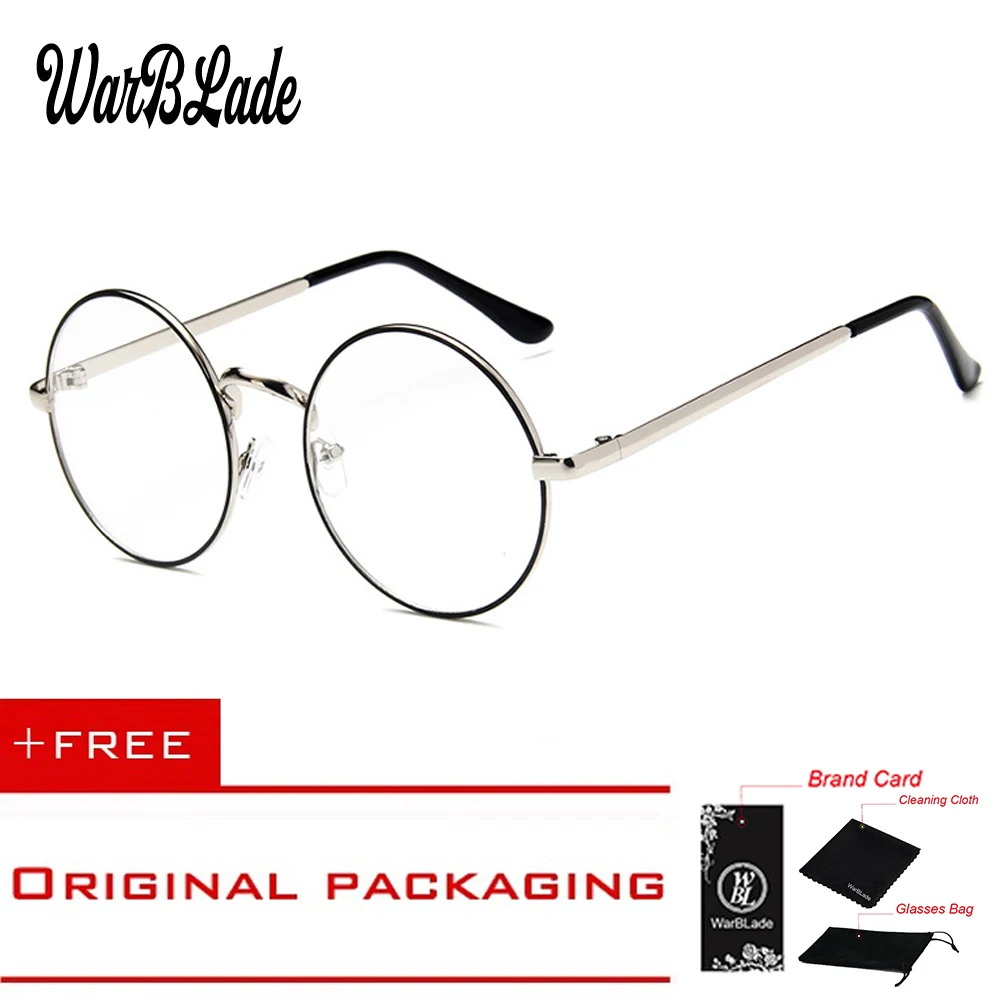 Женский модный круглый металлический оправа для очков прозрачные линзы