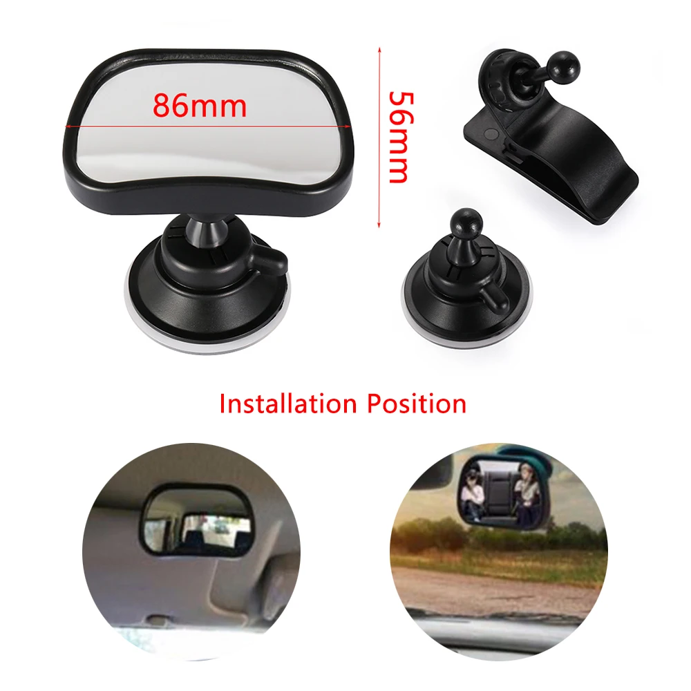 2 in 1 Mini Car Safety Back Seat Mirror Rearview Adjustable Baby Facing View Rear Ward Child Infant Kids Monitor | Автомобили и