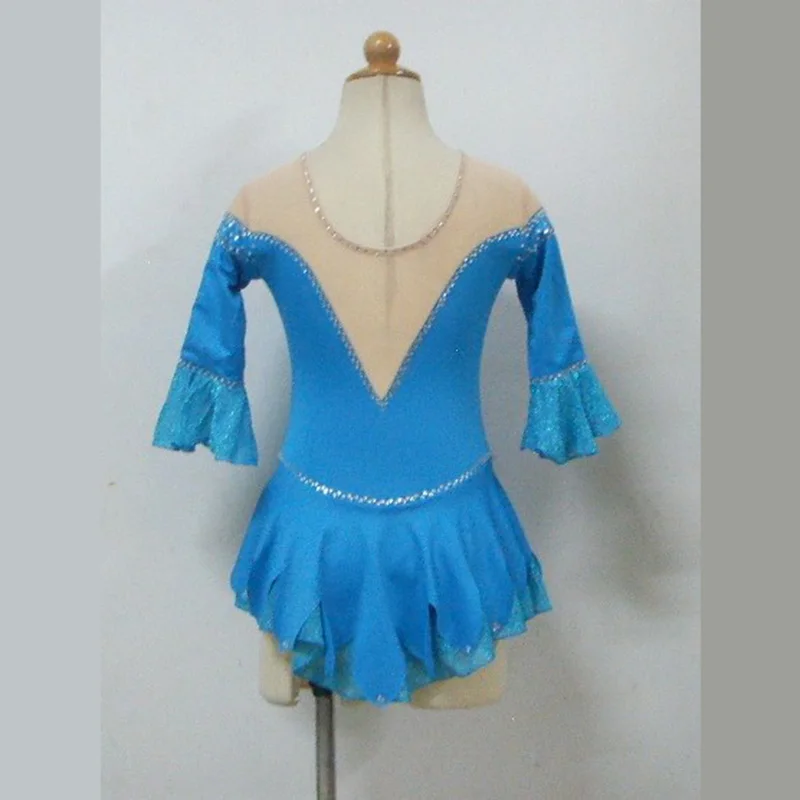 Новинка 2017 платье для катания на льду танцев заказ Детский костюм фигурного