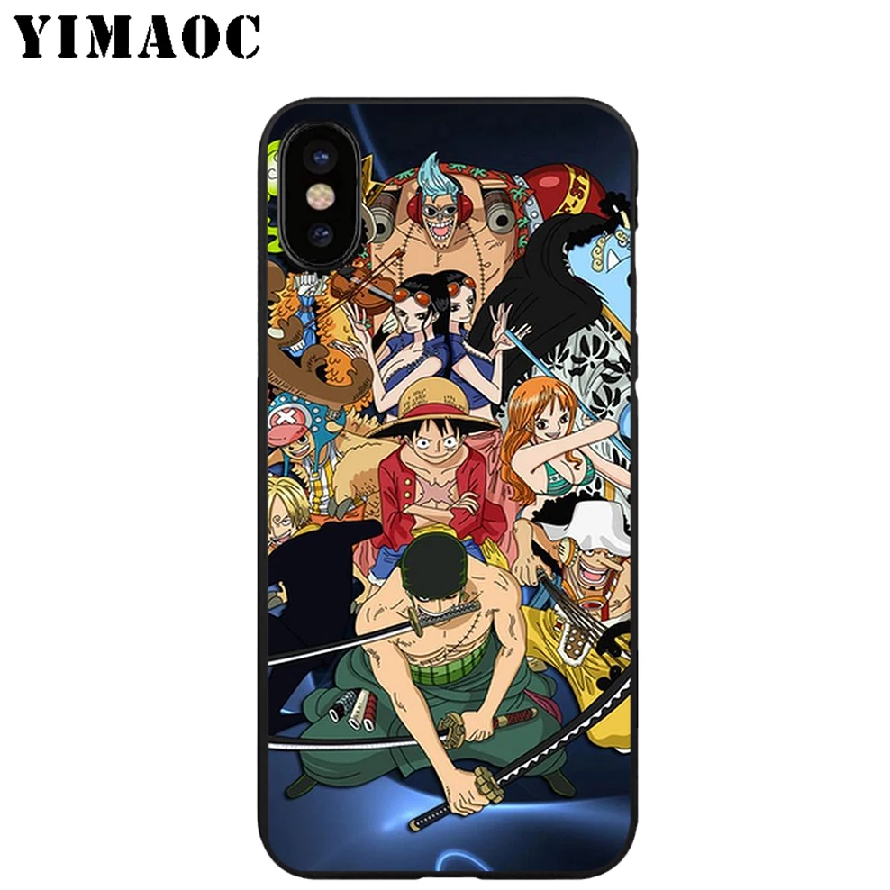 YIMAOC один кусок аниме Мягкий ТПУ Черный силиконовый чехол для iPhone X или 10 8 7 6 6S Plus 5 5S
