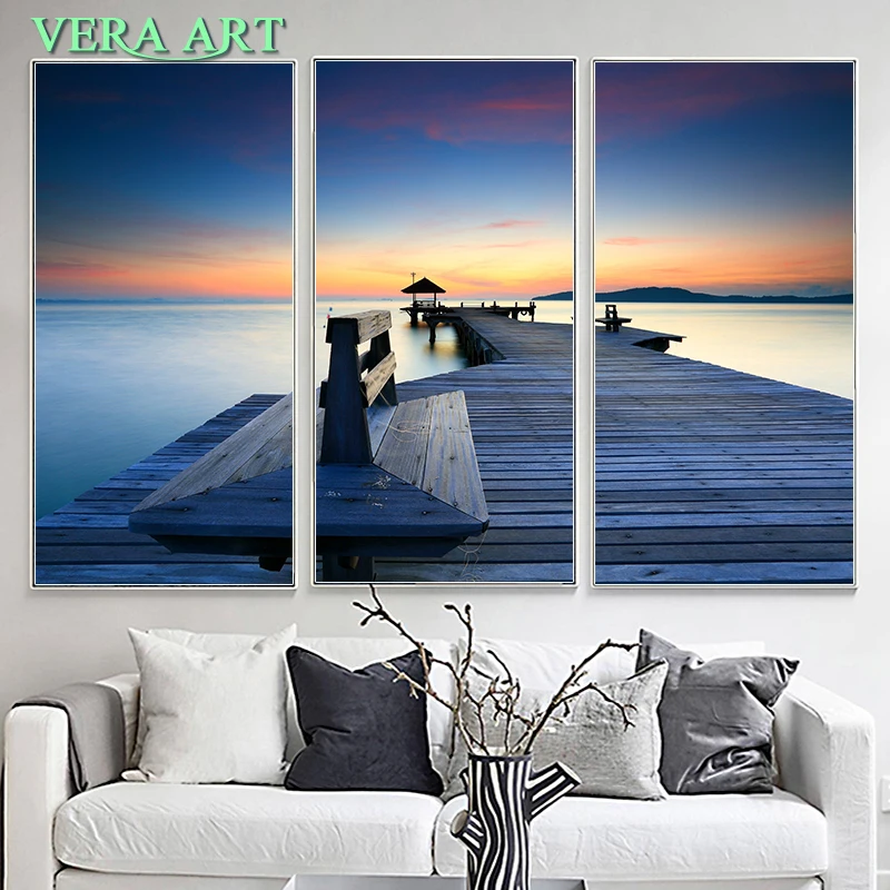 Pier Dusk картина холст с печатью постера картины тихий морской скандинавский стиль