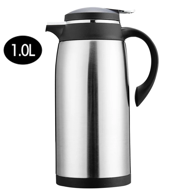 Silver 1000ml 1-1.9L стеклянный вкладыш большой емкости изоляции термосы чайник Китай нержавеющая сталь кофе горячий термос для воды горшок - Цвет: Silver 1000ml
