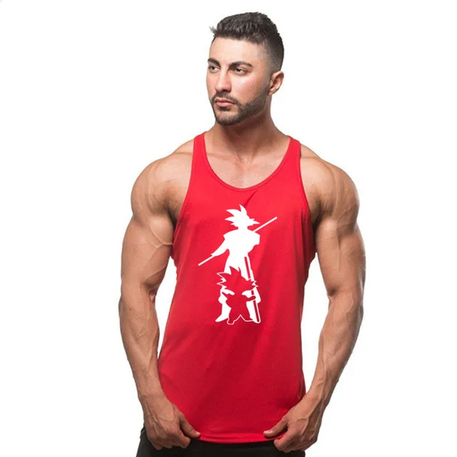 Brand Vest Fitness Sleeveless Shirt for Men Bodybuilding clothing dragon ball tank top men gyms Stringer tanktop undershirt | Мужская
