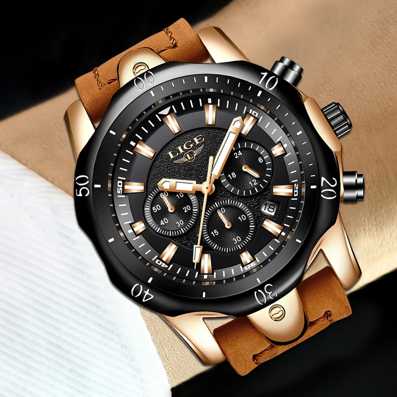 

relojes hombre 2018 LIGE Mens Watches Top Brand Luxury Quartz Watch Men Casual Leather Military Luminous Waterproof Sport Watch