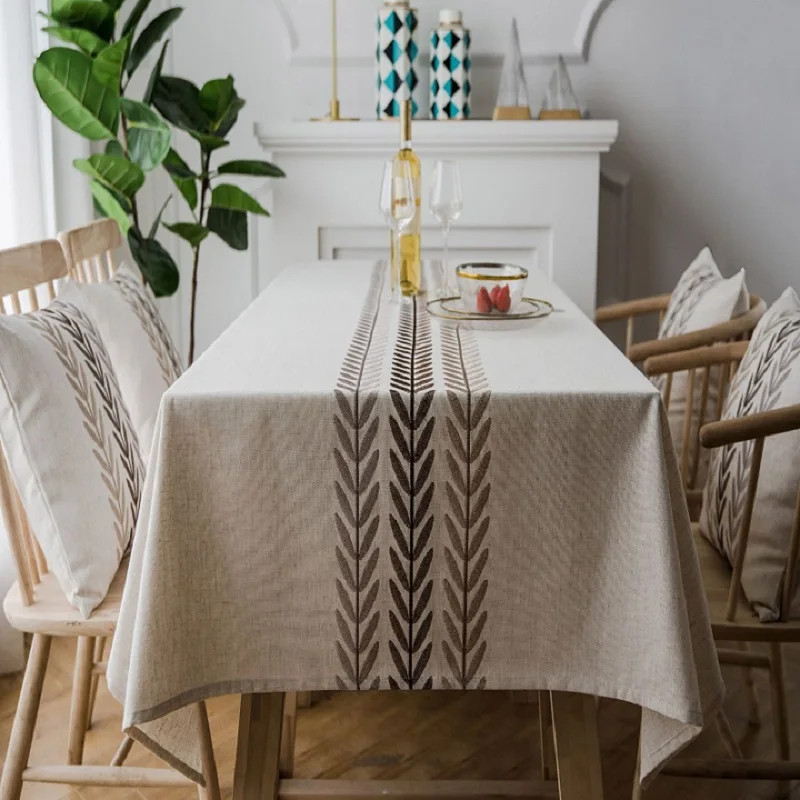 

Embroidered tablecloth waterproof fabric table flag style coffee table mats home decorations