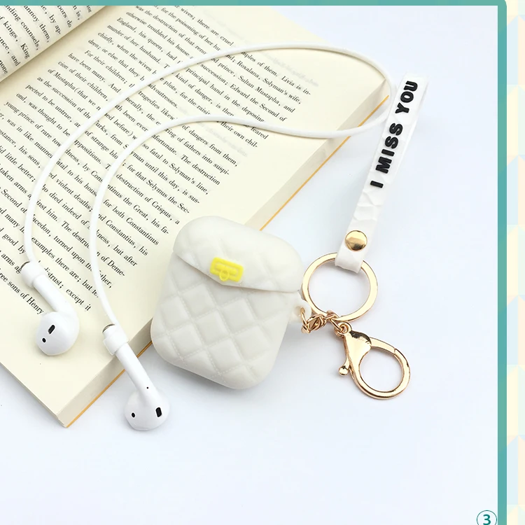 Чехол для Airpods 2 милые Bluetooth Наушники Аксессуары Защитный чехол мультфильм силикон для apple airpods сумка с брелком