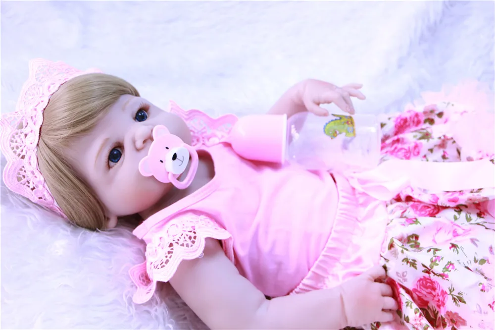 DollMai bebes reborn 23 &quotсиликоновые куклы для новорожденных девочек парик из светлых