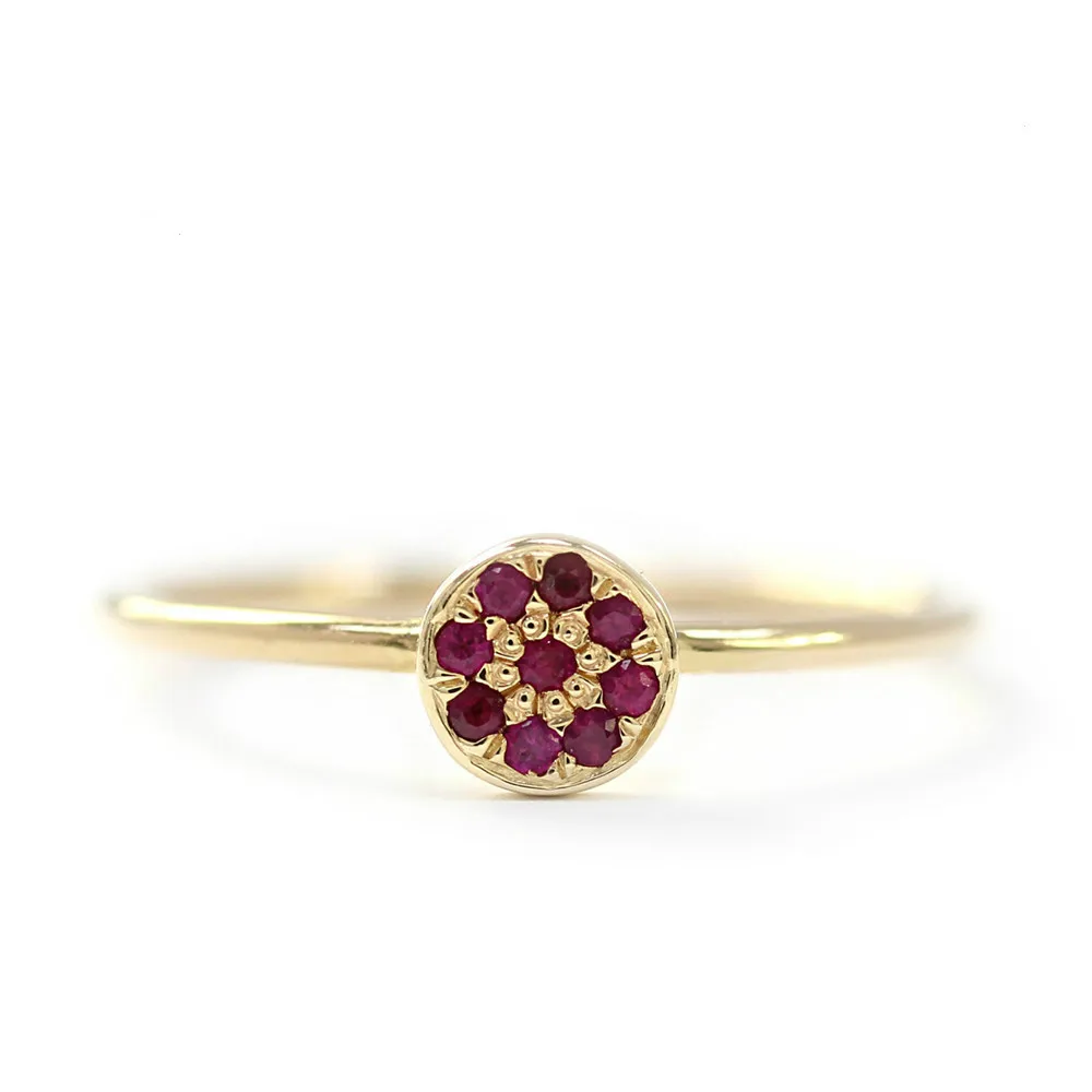 Fashion Women's Gold Plated Ruby Zircon Cluster Ring Exquisite Engagement Wedding Jewelry | Rings