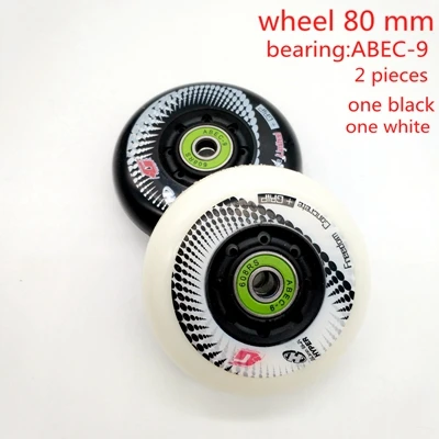 Роликовые колеса для скутера, колеса 84 A 2 шт./лот - Цвет: one black one white