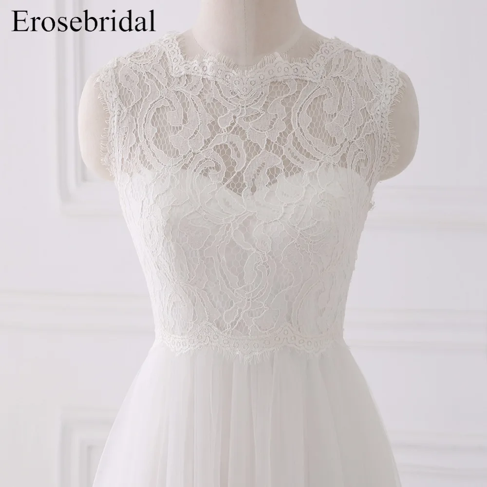 2018 богемное свадебное платье es Erosrbridal простое трапециевидной формы кружевной лиф