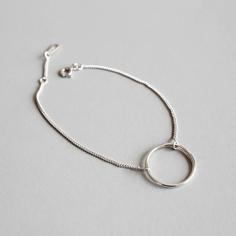 100% стерлингового серебра 925 Круглые браслеты для женщин pulseras mujer moda 2019 браслет в