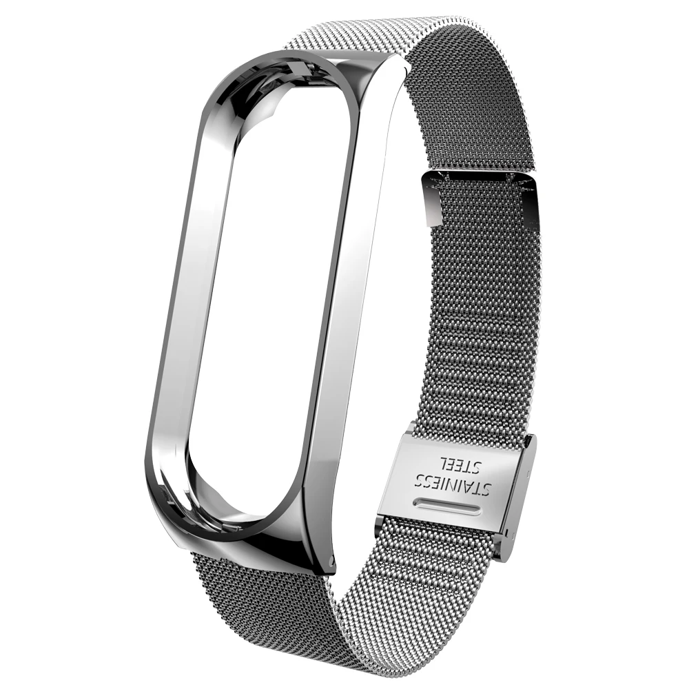 Металлический ремешок для Xiaomi mi 3, 4, браслет для mi Band 3, 4, ремешок, браслет, Безвинтовые браслеты из нержавеющей стали