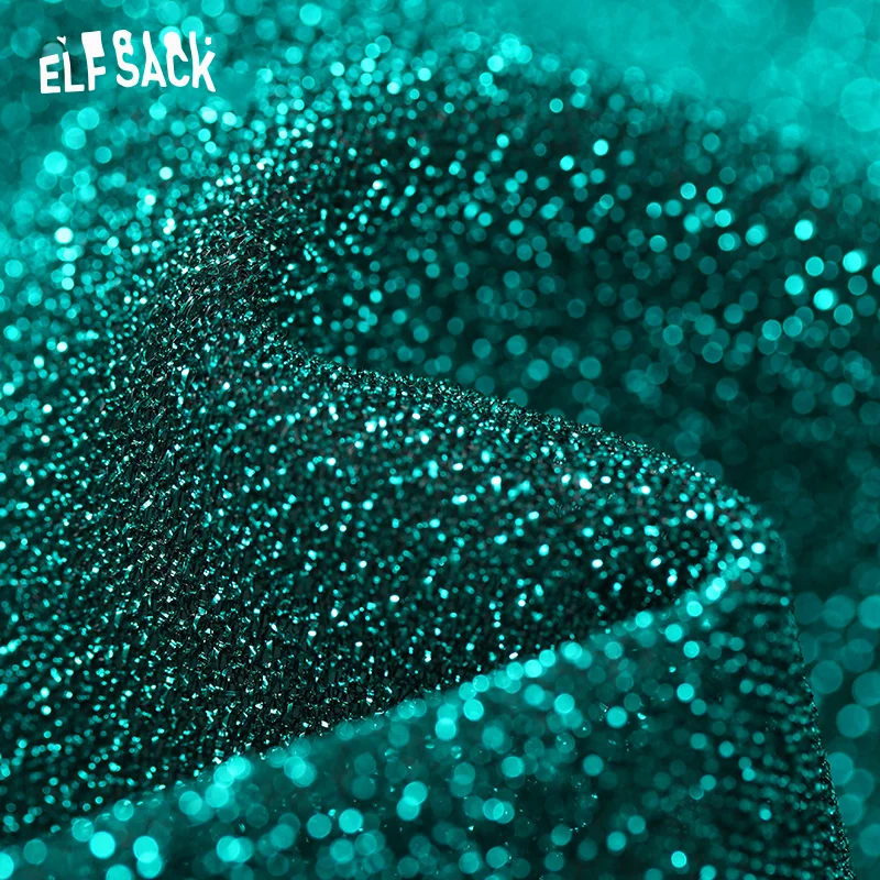 ELFSACK уличная одежда сексуальные блестящие женские топы модная женская футболка с