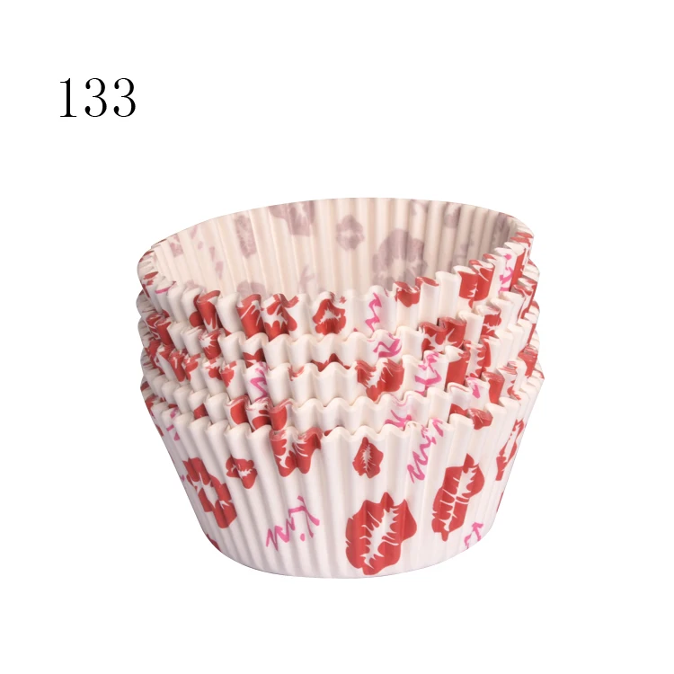 BAKEST 1000 pcs per lot 4.5 inch red Lips Pattern Cake Baking Paper Cup Wedding Decorating Tools | Дом и сад