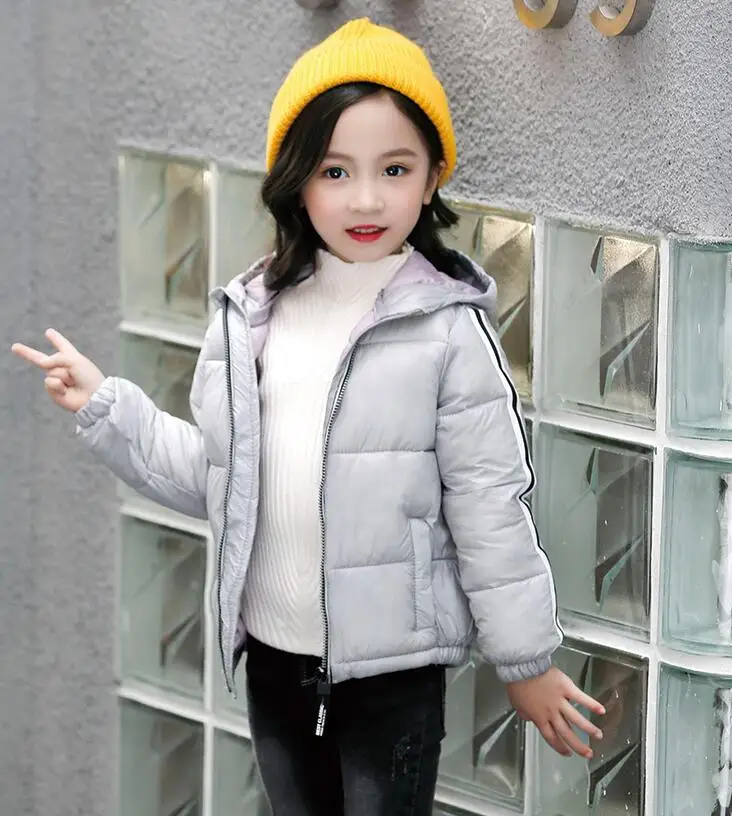 Rlyaeiz Winter Jackets For Girls Boys 2018 Autumn Kids Fashion Striped Warm Down Jacket Children's Short Hooded Parka Overcoat | Детская