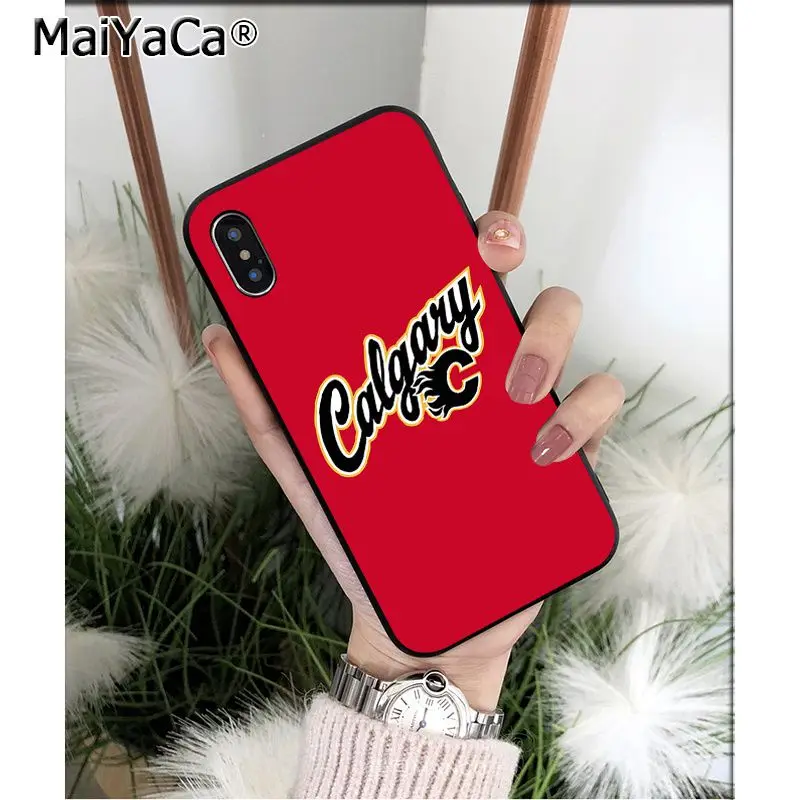 MaiYaCa Calgary Flames ТПУ Мягкие аксессуары для телефонов чехол для телефона для Apple iPhone 8 7 6 6S Plus X XS MAX 5 5S SE XR Чехол для мобильного телефона s - Цвет: A5