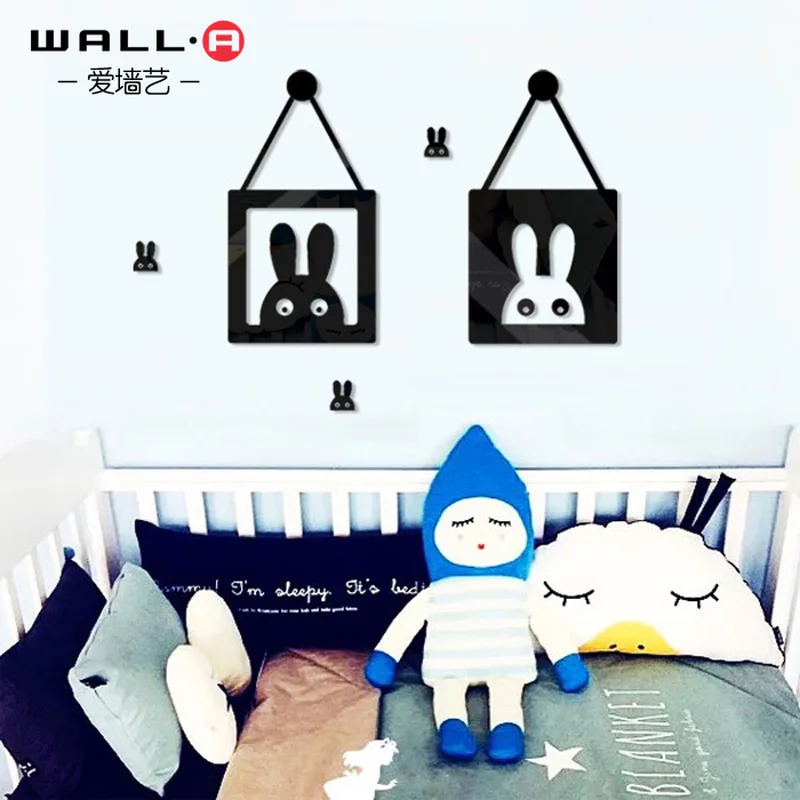 Креативные милые черно-белые декоративные наклейки для гостиной детского сада