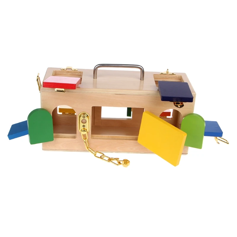

Montessori Colorful Lock Box Kids Children Educational Preschool Training Toys 95AE