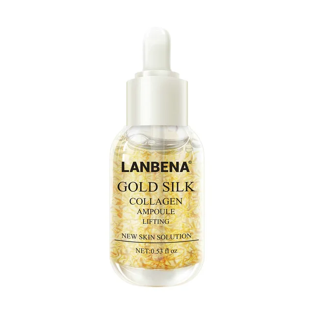 50 мл LANBENA 24K золотой+ серебряный шелк+ золотой Шелковый коллаж ампульная сыворотка отбеливающая против морщин осветляющая питательная восстанавливающая уход за кожей 3 шт - Вес нетто: 50 мл